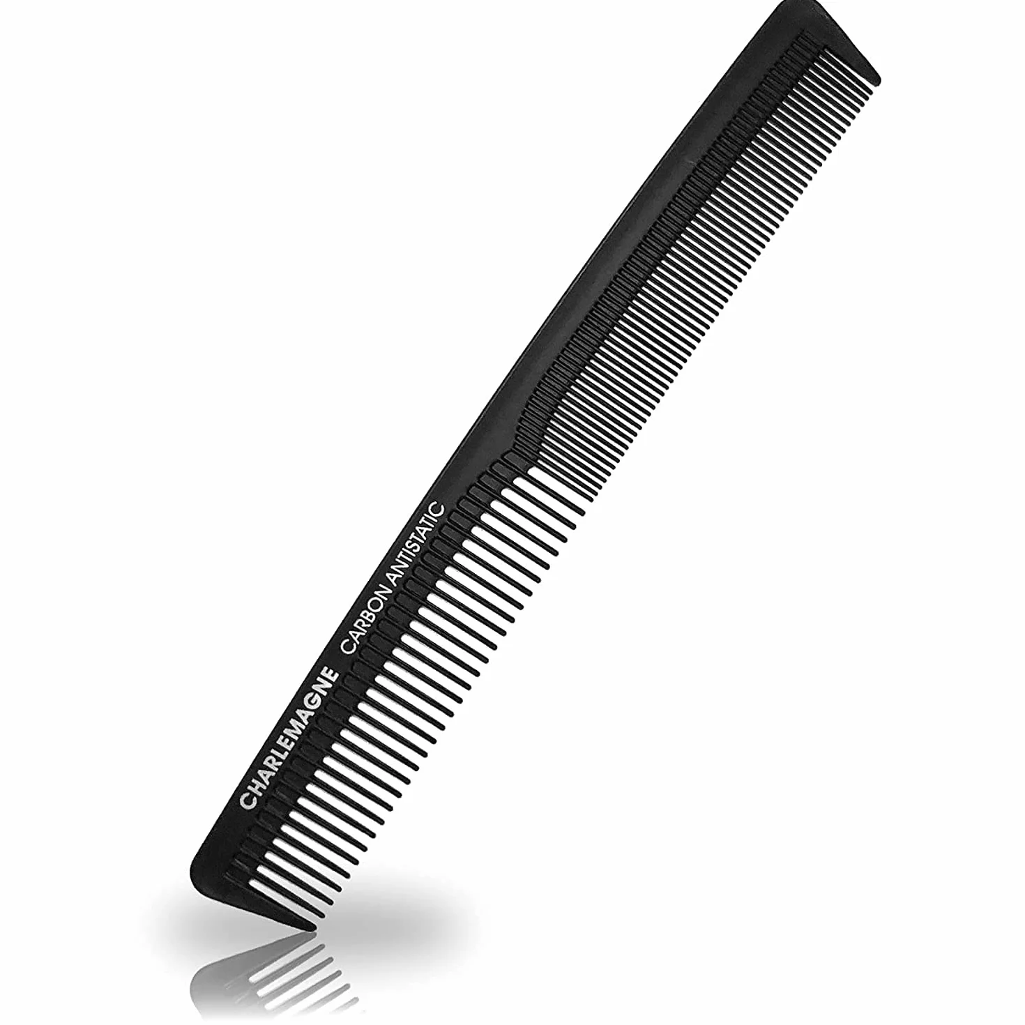 Pettine da uomo Charlemagne in carbonio infrangibile 18 cm - Pettine sottile antistatico per taglio e styling, per uomo e donna - Strumenti e accessori per lo styling