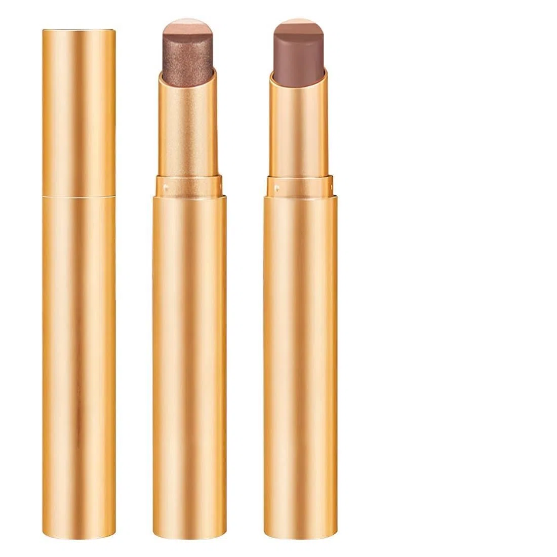 2 Pezzi Ombretto Stick 3 Colori in 1 Confezione, Sfumato Brillante Matita Eyeliner Illuminante per Trucco Occhi Donna | Ombretto Cremoso Glitterato a Lunga Durata e Impermeabile