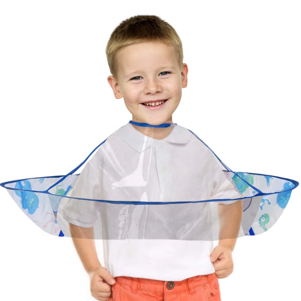 GUSTO Mantella Taglio di Capelli Bambini Parrucchiere Grembiule Mantellina Finestra Trasparente Barbiere Cappa Stampa Bambini e Adulti