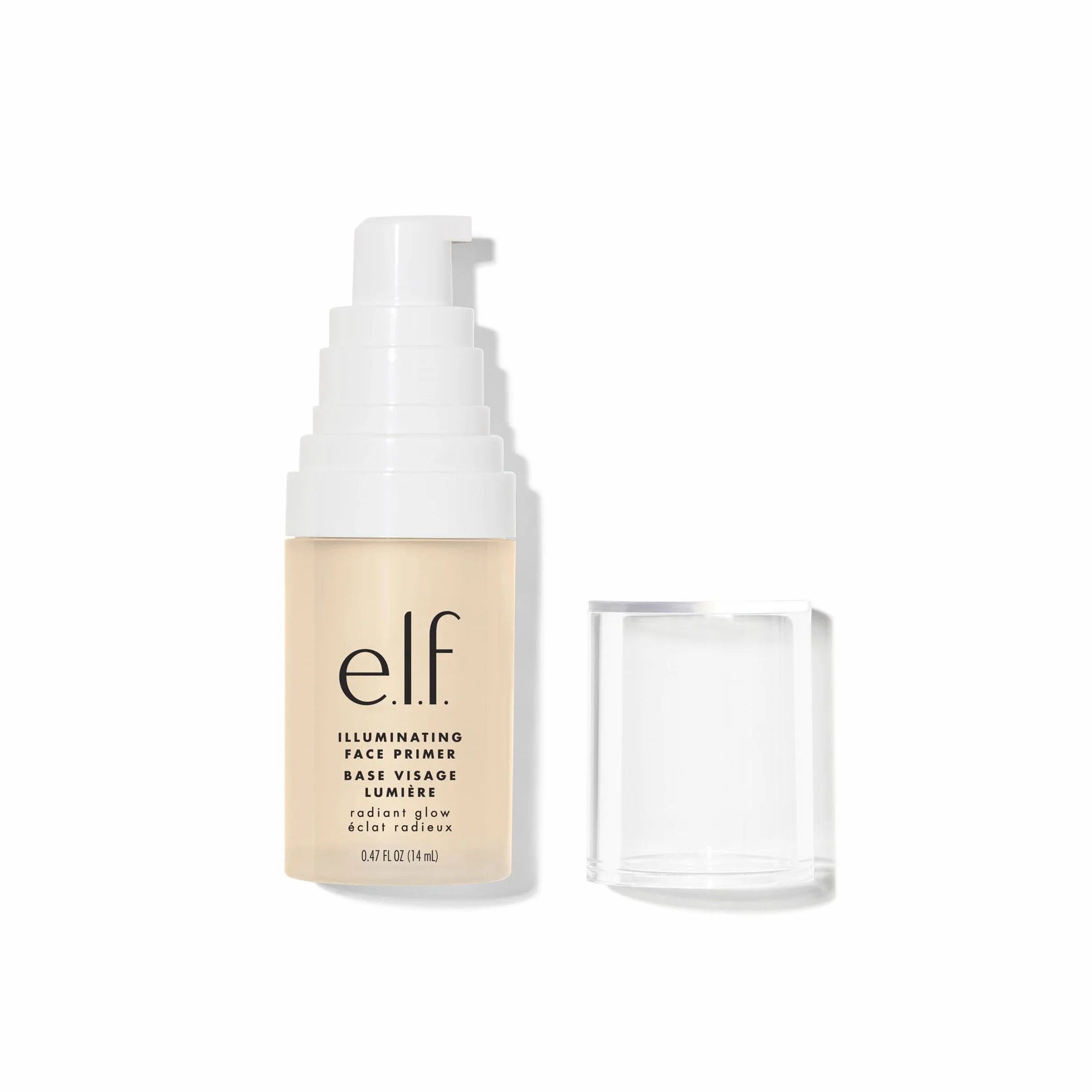 e.l.f. Illuminating Face Primer, primer setoso per creare un make-up radioso, riempie le linee sottili e raffina l’incarnato, piccolo, 13 g (0,47 oz)