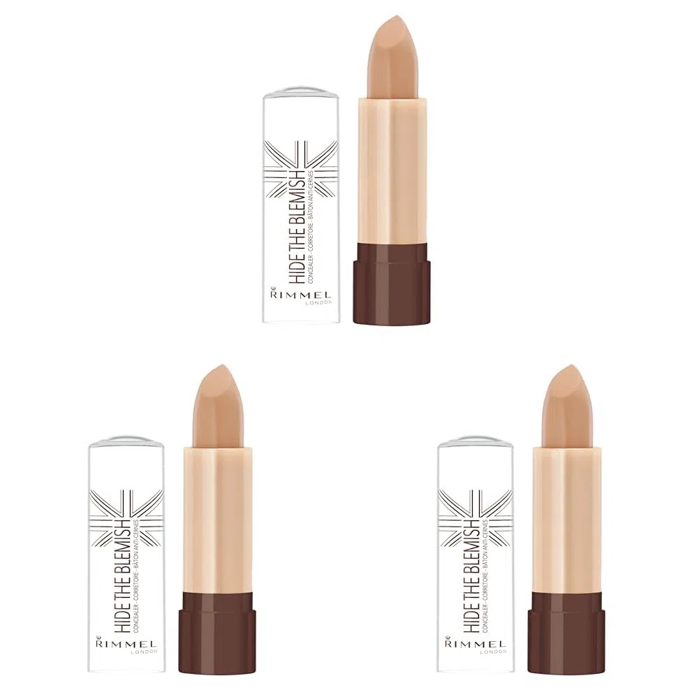 Rimmel London Correttore Hide The Blemish - Stick Copri Occhiaie, Rossori e Imperfezioni - Golden Beige - 4.5 g (Confezione da 3)