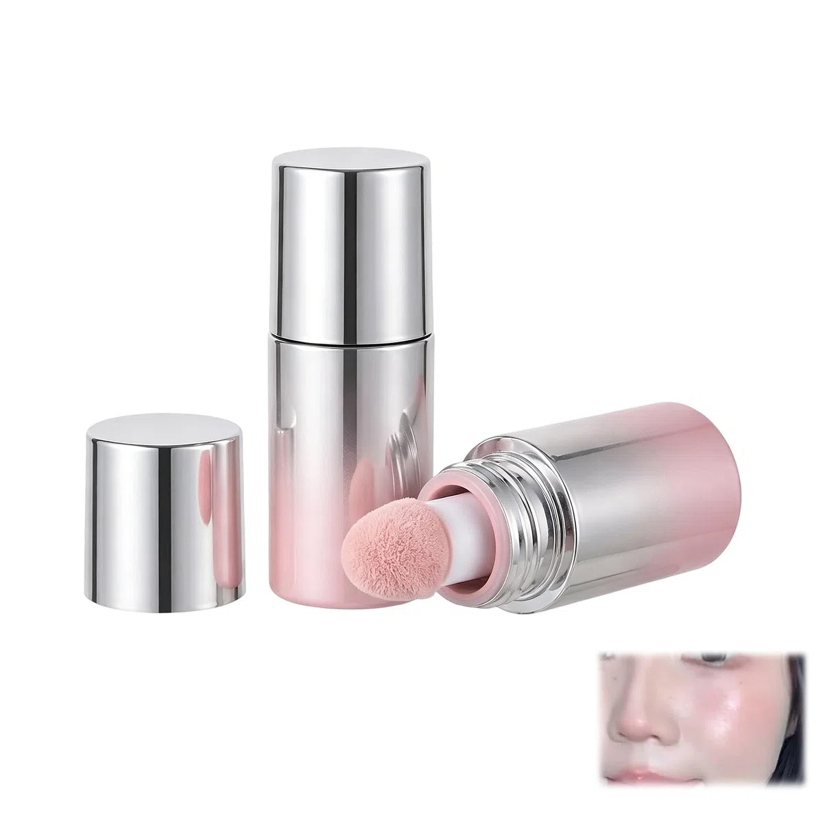 Blush Liquido Opaco con Applicatore a Spugna, Fard Viso Effetto Naturale Nude e Lunga Durata, Texture Leggera e Sfumabile per Donna, 5.8g, Colore 04# Pink Sunset