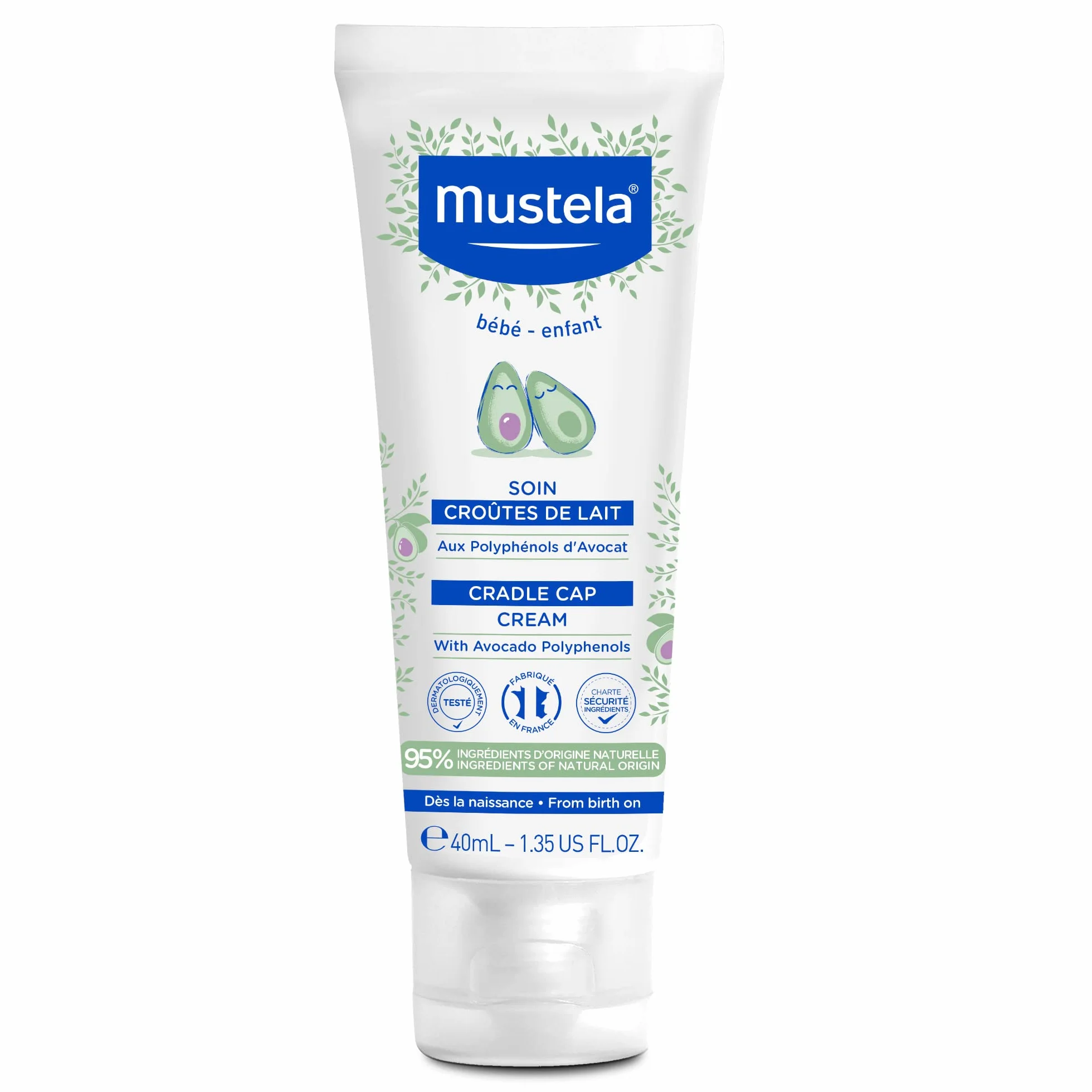 Mustela Trattamento per Crosta Lattea ai Polifenoli di Avocado, Capelli, Sopracciglia, Neonati e Bambini - Aiuta a Eliminare la Crosta Lattea e Regola le Successive Secrezioni di Sebo (40ml)