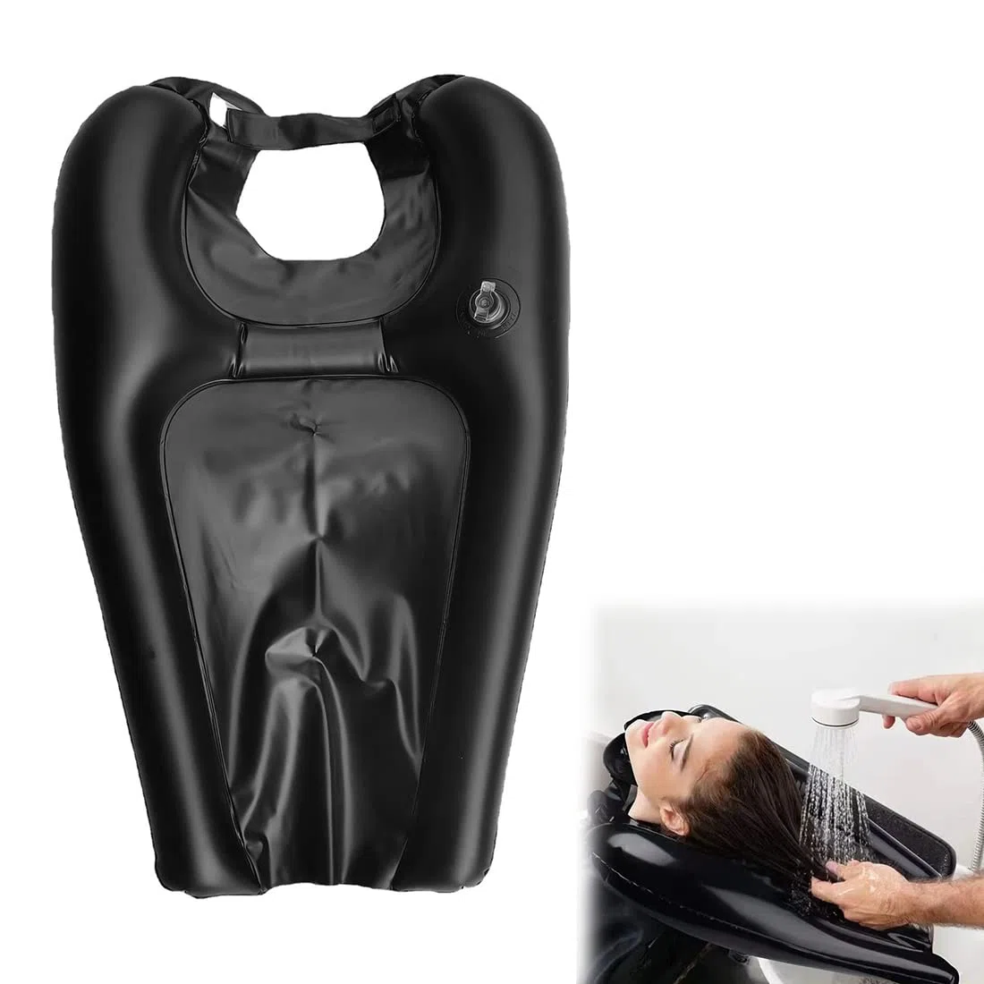 Libera installazione Lavabo per Capelli Costretto a Letto, Lavabo Gonfiabile per Capelli,Vassoio Mobile per Lavaggio dei Capelli, Tampone per Shampoo Portatile per Anziani, Disabili, Incinta