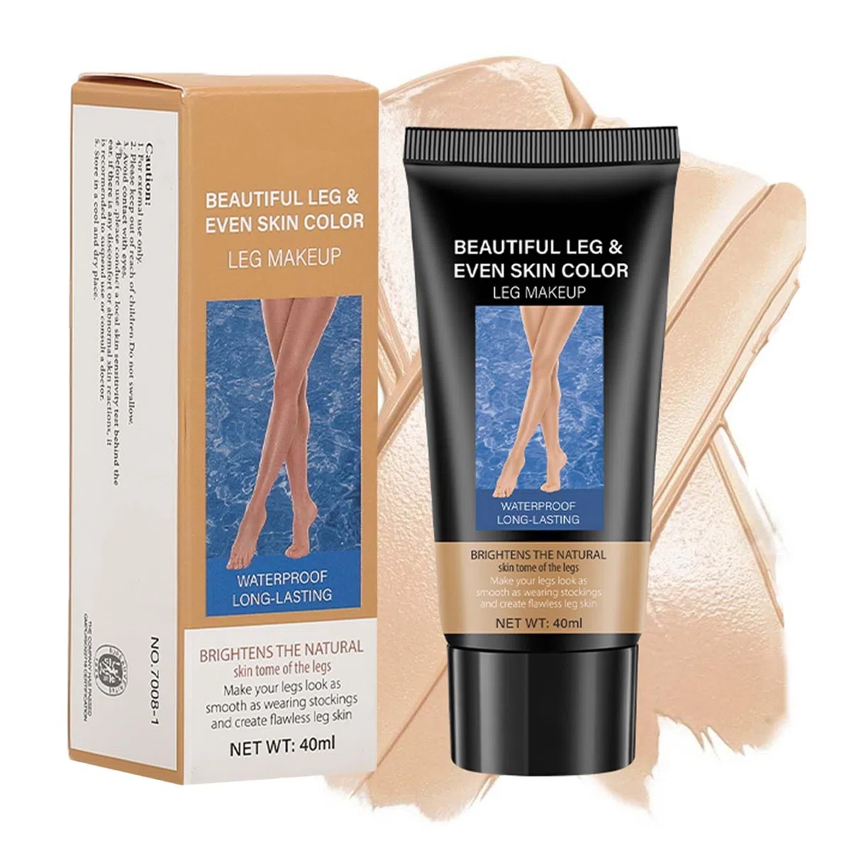 Trucco per gambe impermeabile senza trasferimento, correttore per trucco, impermeabile, copertura per le vene varicose, copertura durevole, copertura per tatuaggi (#02 oro medio)