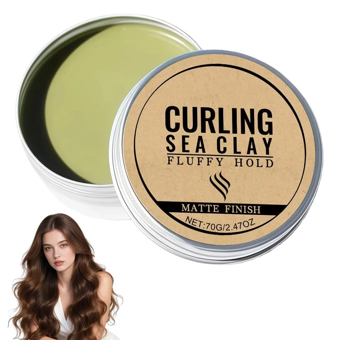 1 Pezzi Argilla per lo styling dei capelli - Finitura opaca, aspetto naturale a lunga durata | Argilla arricciacapelli leggera con forte controllo della forma per viaggi a casa, vacanze, appuntamenti