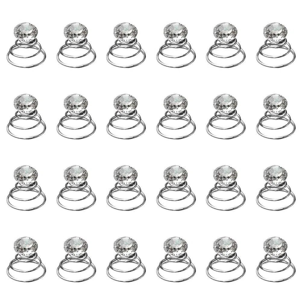 Fermagli Spirali per Capelli,24 Pack Bobine di Strass Forcine di Cristallo Forcine Sposa Fermagli con Spirale Clip di Capelli da Sposa per Donne Ragazze Bomboniere