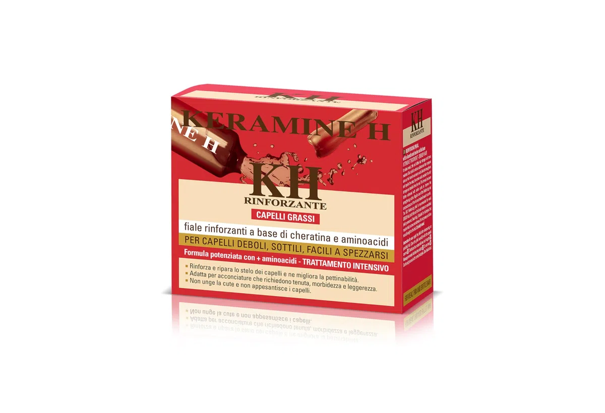 Keramine H Fiala Rinforzante Rossa, a base di Cheratina e Aminoacidi, per capelli grassi 10 x 10 ml