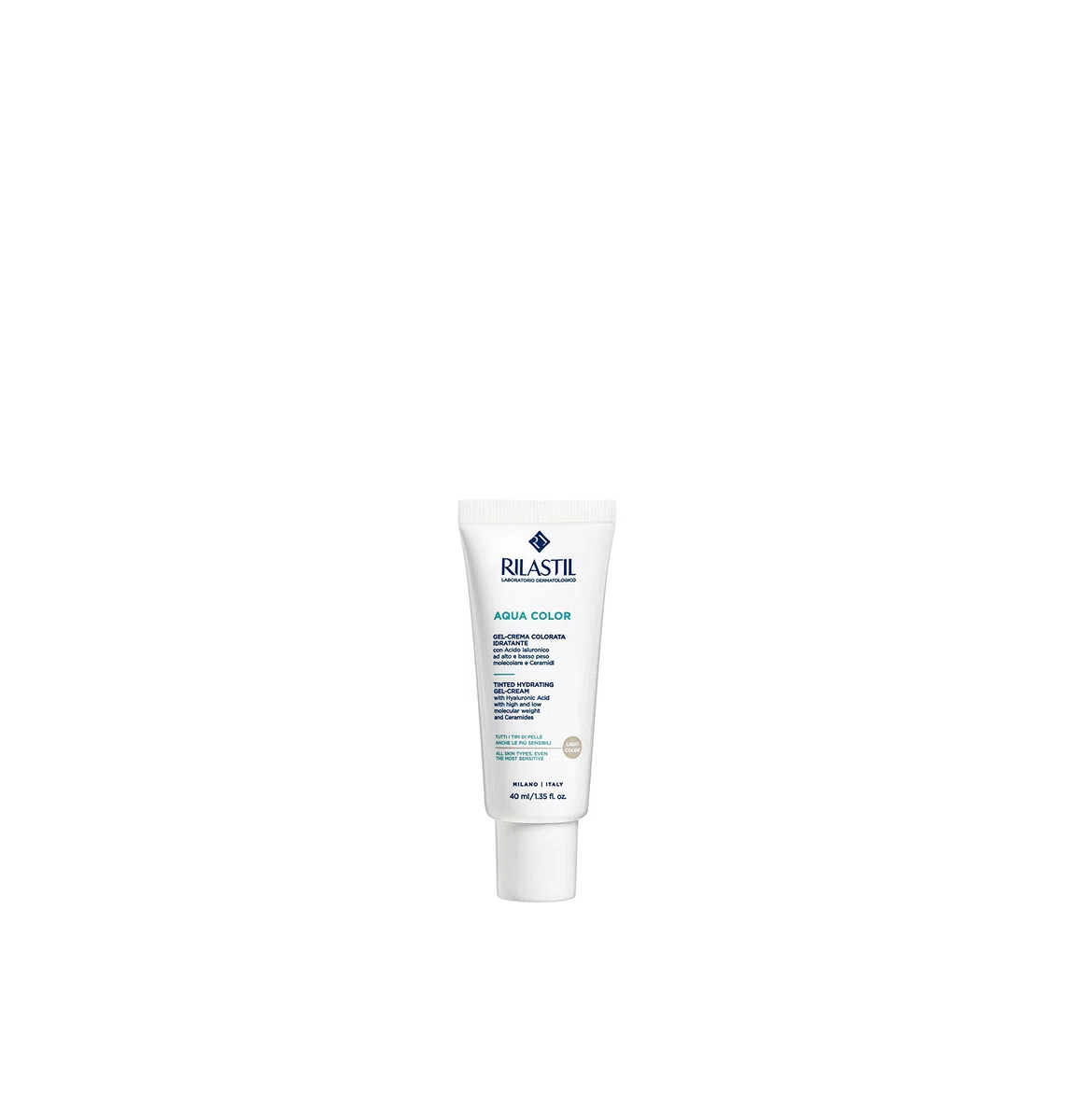 Rilastil Aqua Gel Crema Colorata Idratante Idratazione 8h Uniforma l'Incanto Effetto Naturale Confezione da 40 ml