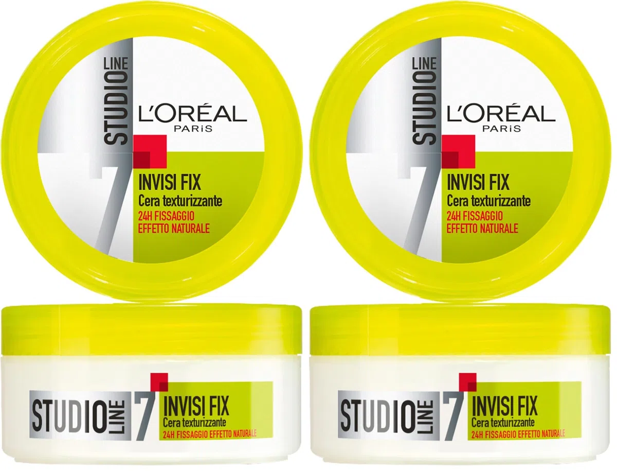 L'Oréal Paris Studio Line Cera Texturizzante, Per Tutti i Capelli, Per Look Naturali e Definiti, Tenuta Forte Fino a 24h, Formula Elastica, Invisi Fix, 75 ml (Confezione da 2)