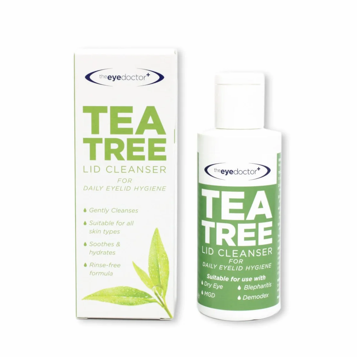 The Eye Doctor Detergente per palpebre dell'albero del tè, 100 ml, igiene delle palpebre, rimuove lo sporco e il trucco, le ciglia delle palpebre, adatto per occhi sensibili, olio di tea tree, olio di