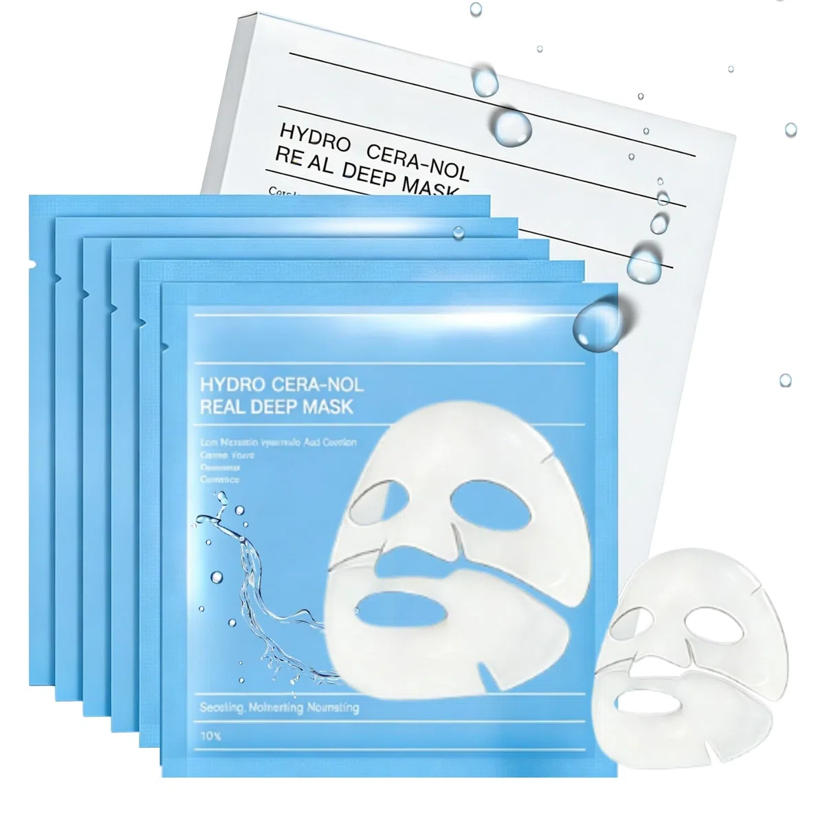 Maschera al Collagene Viso Mask, Maschere Collagene per il Viso, Bio Collagen Face Mask, Idrata la Pelle, Nutre e Minimizza i Pori, 6Pcs